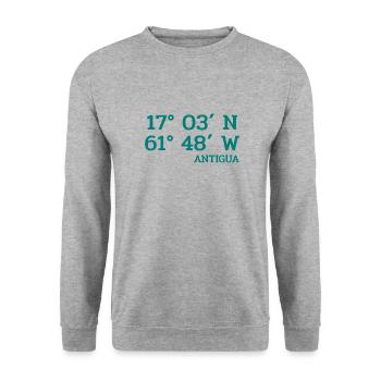 Antigua Coordinates - Coordinates - Caribbean - Unisex Sweatshirt - salt & pepper - Front - Alina (178cm) & Michal (187cm)