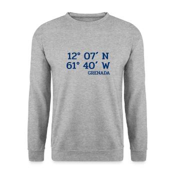 Grenada Coordinates - Coordinates - Caribbean - Unisex Sweatshirt - salt & pepper - Front - Alina (178cm) & Michal (187cm)