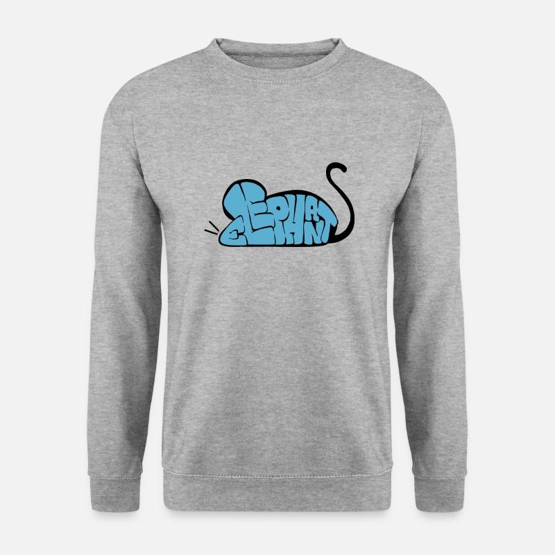 Graff Maus-Elefant - Unisex Pullover - Weißgrau meliert