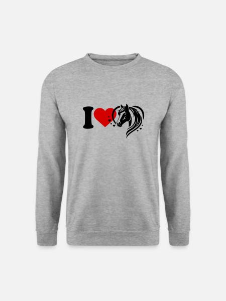 I love horses - Unisex Sweatshirt - salt & pepper