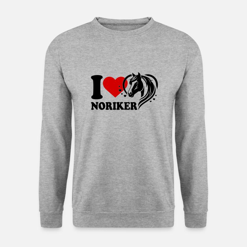 I love Pferd Noriker - Unisex Pullover - Weißgrau meliert