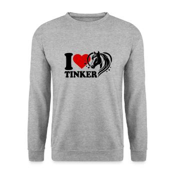 I love horse Tinker - Unisex Sweatshirt - salt & pepper - Front - Alina (178cm) & Michal (187cm)