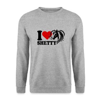 J’adore le cheval Shetty - Sweat-shirt Unisexe - gris chiné - Devant - Alina (178cm) & Michal (187cm)