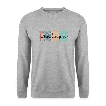 1988 vintage rétro - Sweat-shirt Unisexe - gris chiné - Devant - Alina (178cm) & Michal (187cm)