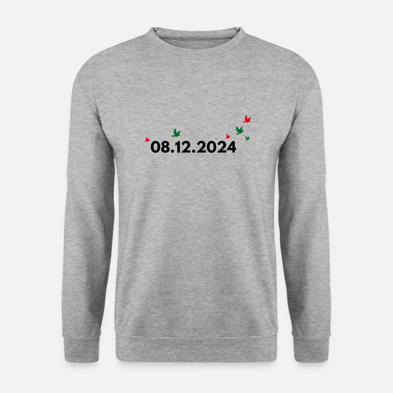 Syrien, Datum der Freiheit - Unisex Pullover - Weißgrau meliert