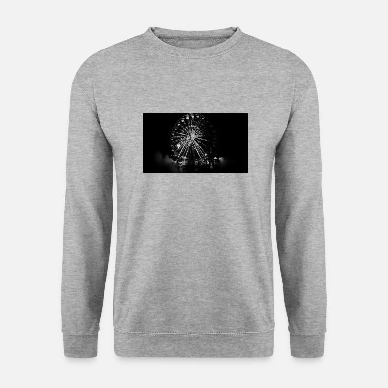 Ferris wheel b&w - Unisex Pullover - Weißgrau meliert
