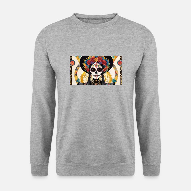 LA CATRINA DELUXE - Unisex Pullover - Weißgrau meliert
