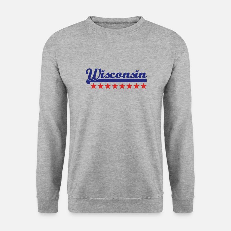 wisconsin - Unisex Pullover - Weißgrau meliert