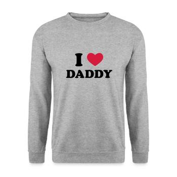 I Love Daddy - Unisex Sweatshirt - salt & pepper - Front - Alina (178cm) & Michal (187cm)