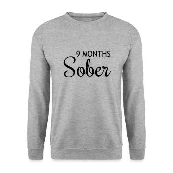 9 Months Sober - Unisex Sweatshirt - salt & pepper - Front - Alina (178cm) & Michal (187cm)