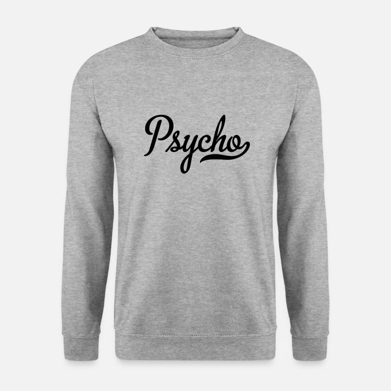 Psycho - Unisex Pullover - Weißgrau meliert