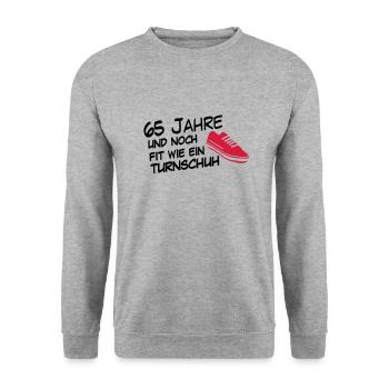 65 turnschuh - Unisex Pullover - Weißgrau meliert - Vorne - Alina (178cm) & Michal (187cm)