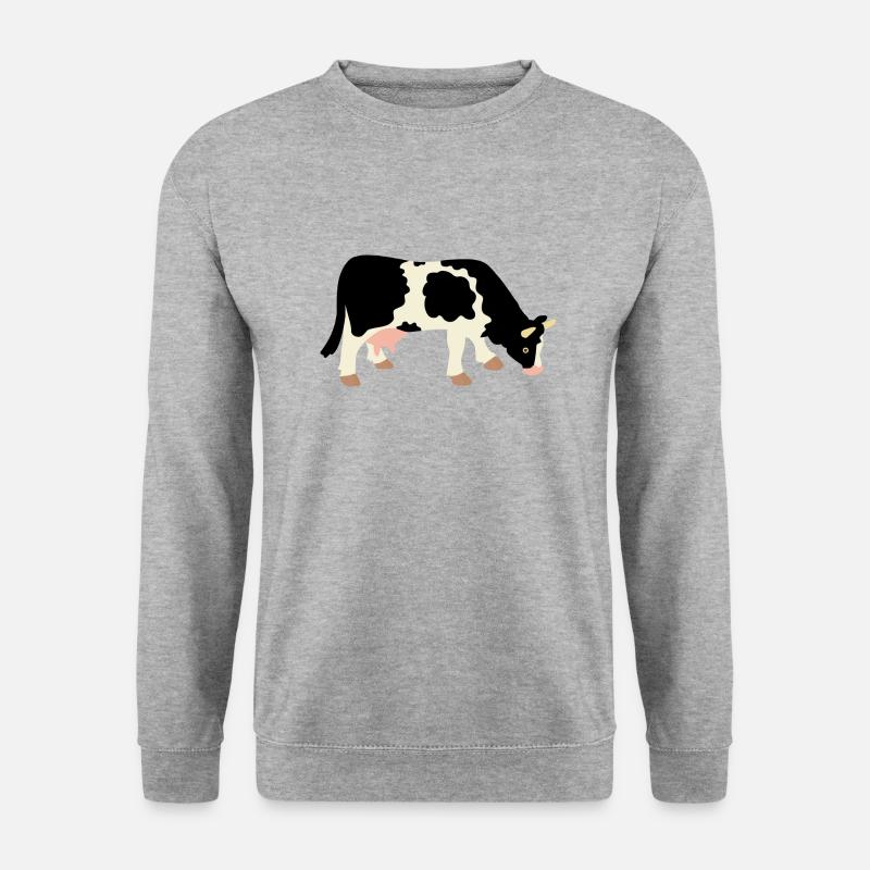 Kuh - Unisex Pullover - Weißgrau meliert