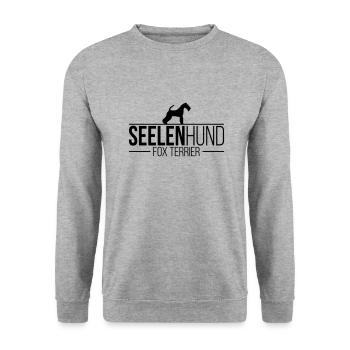 FOX TERRIER Seelenhund Hund Hunde Wilsigns - Unisex Pullover - Weißgrau meliert - Vorne - Alina (178cm) & Michal (187cm)