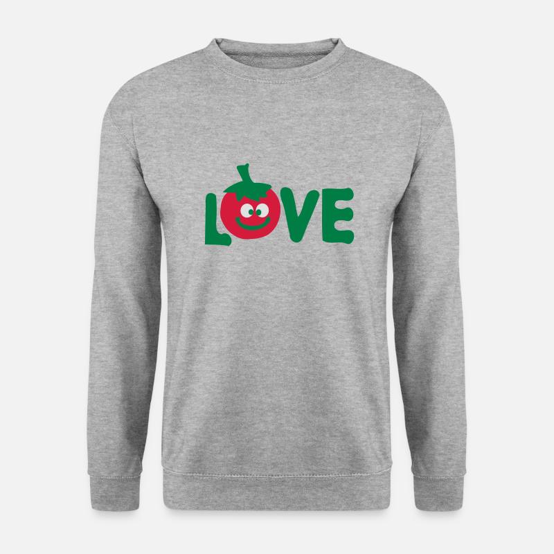 Liebe tomate - Unisex Pullover - Weißgrau meliert
