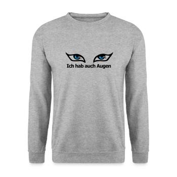 I also EYES - Unisex Sweatshirt - salt & pepper - Front - Alina (178cm) & Michal (187cm)