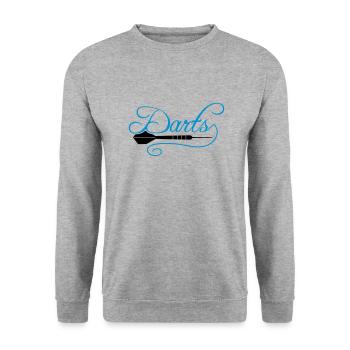 darts verein text frequenz herzschlag puls logo te - Unisex Pullover - Weißgrau meliert - Vorne - Alina (178cm) & Michal (187cm)