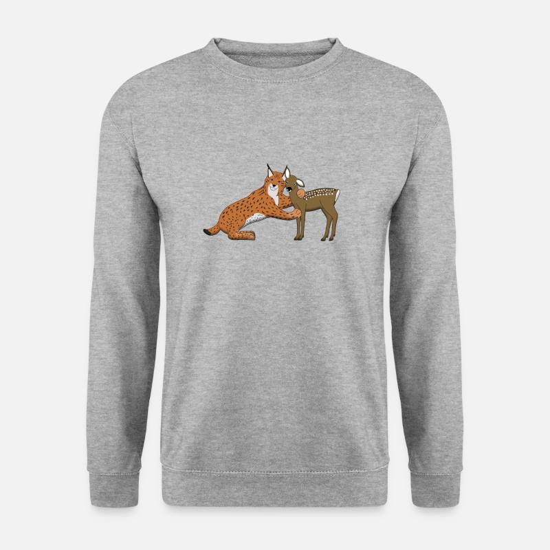 luchs_und_rehkitz - Unisex Pullover - Weißgrau meliert