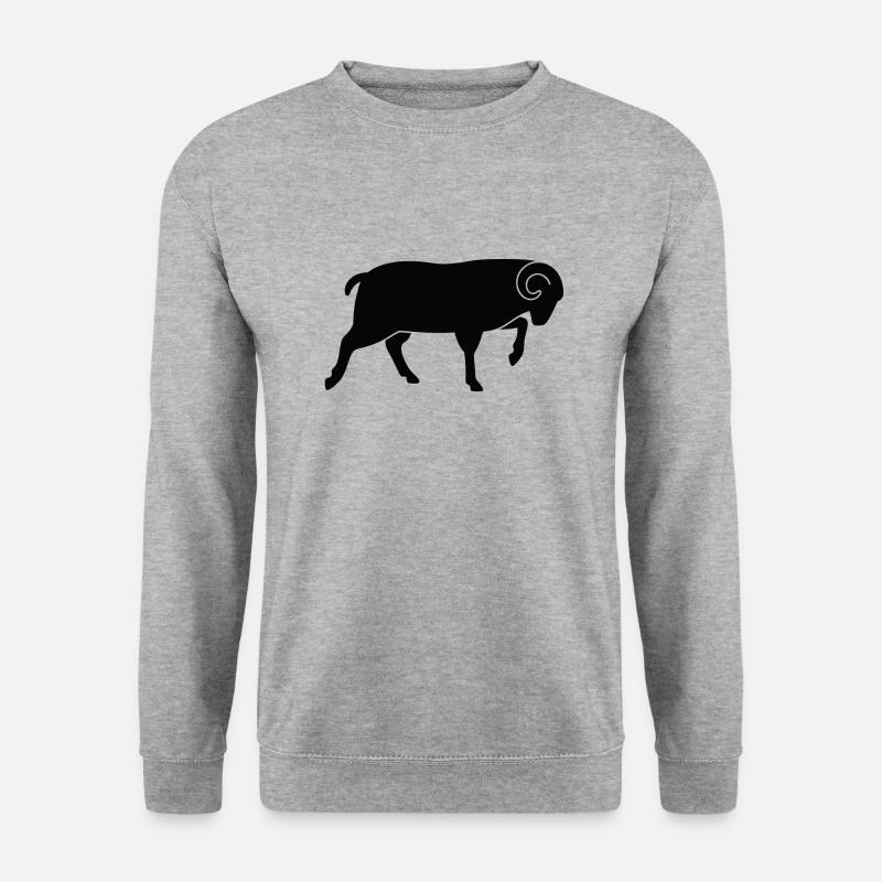 Ein laufender Schafbock - Unisex Pullover - Weißgrau meliert