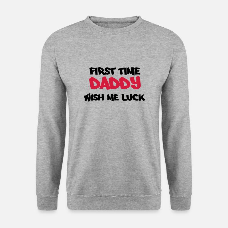 First time Daddy - Unisex Pullover - Weißgrau meliert