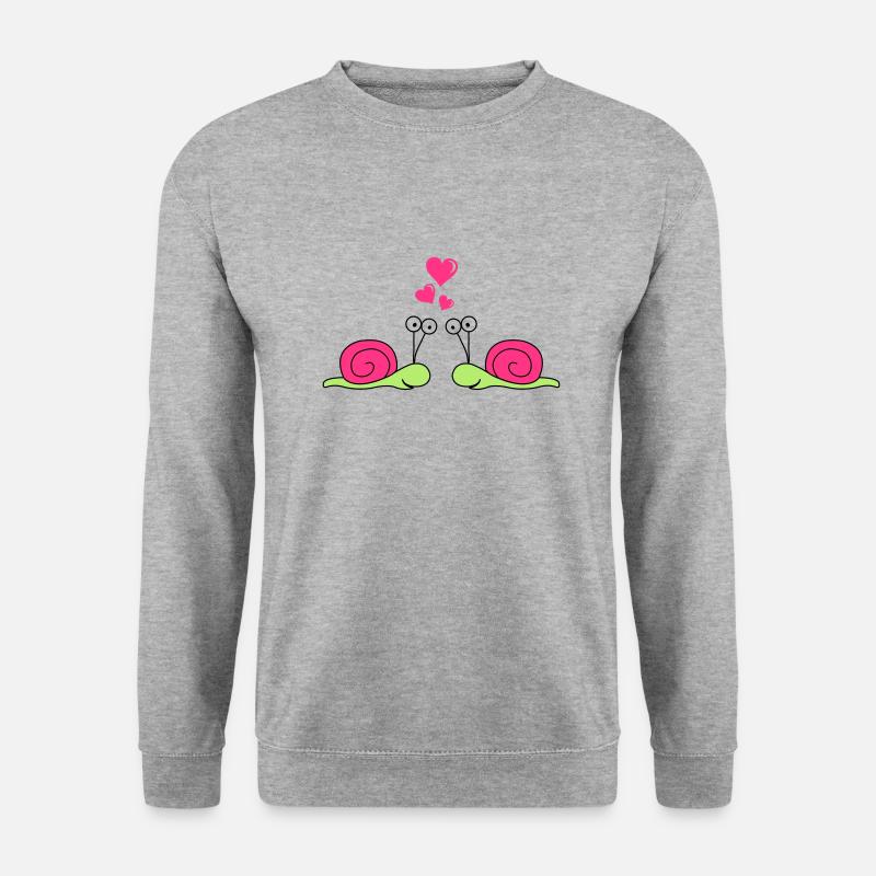schnecken_in_love - Unisex Pullover - Weißgrau meliert