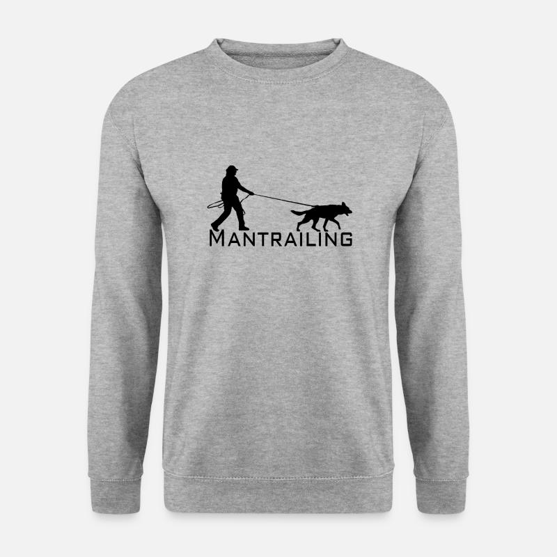 Mantrailing Schwarz - Unisex Pullover - Weißgrau meliert