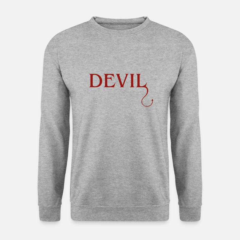 Devil - Unisex Pullover - Weißgrau meliert