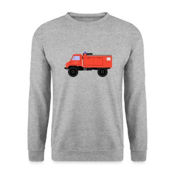 Unimog - Oldtimer - Offroad - Dispositif moteur universel - Sweat-shirt Unisexe - gris chiné - Devant - Alina (178cm) & Michal (187cm)