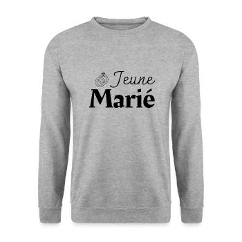 Jeune Marié - Sweat-shirt Unisexe - gris chiné - Devant - Alina (178cm) & Michal (187cm)