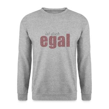Ist doch egal - dunkel - Unisex Pullover - Weißgrau meliert - Vorne - Alina (178cm) & Michal (187cm)