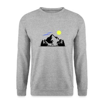 Berge - Unisex Pullover - Weißgrau meliert - Vorne - Alina (178cm) & Michal (187cm)