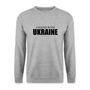 Ukraine Sieg - Unisex Pullover - Weißgrau meliert - Vorne - Alina (178cm) & Michal (187cm)