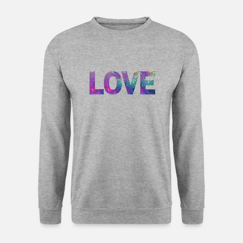 Liebe - Unisex Pullover - Weißgrau meliert