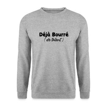 deja bourré de talent - humour - Sweat-shirt Unisexe - gris chiné - Devant - Alina (178cm) & Michal (187cm)