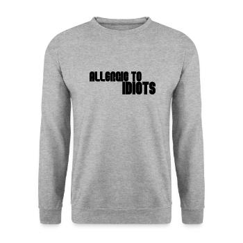 Allergisch gegen Idioten - Unisex Pullover - Weißgrau meliert - Vorne - Alina (178cm) & Michal (187cm)