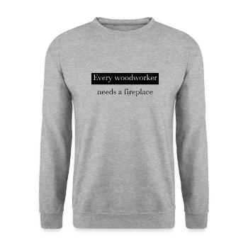 carpentry funny woodworking daddesign cool joke - Unisex Pullover - Weißgrau meliert - Vorne - Alina (178cm) & Michal (187cm)