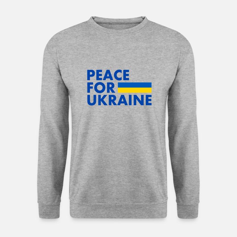 Peace for ukraine - Unisex Pullover - Weißgrau meliert