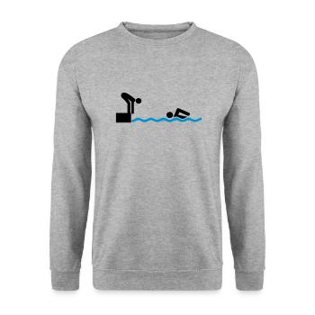 Swimming relay - Unisex Sweatshirt - salt & pepper - Front - Alina (178cm) & Michal (187cm)