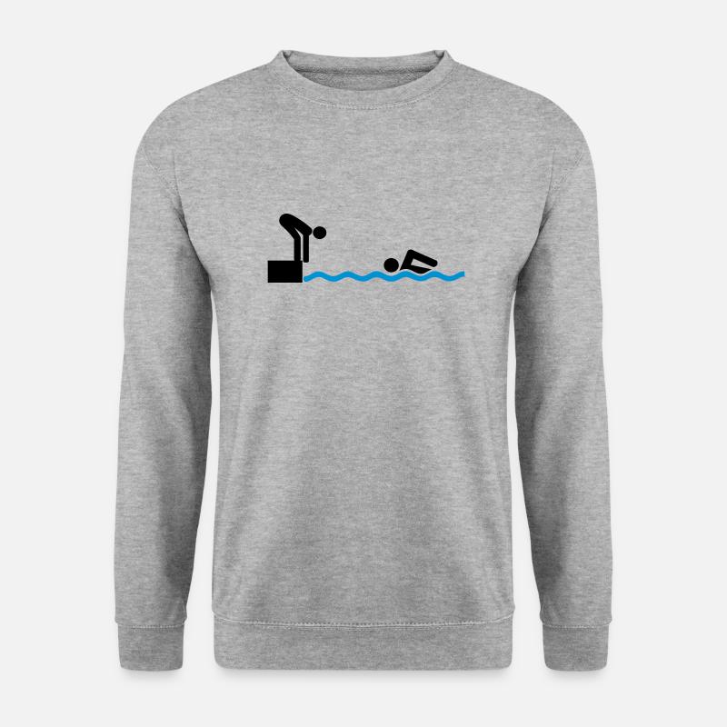 Schwimmen Staffel - Unisex Pullover - Weißgrau meliert