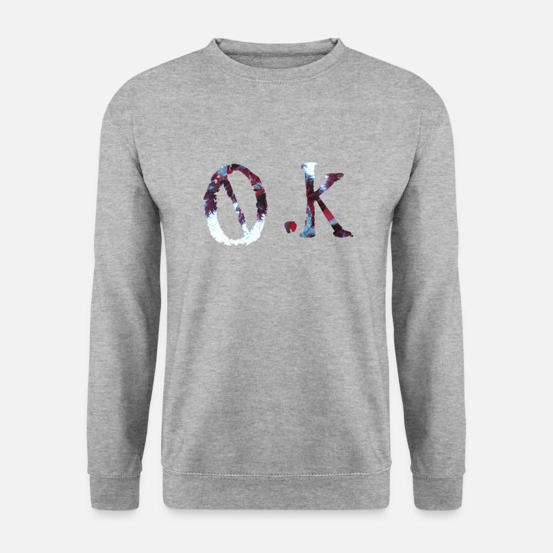 OK - Unisex Pullover - Weißgrau meliert