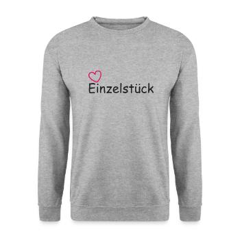 Einzelstück - Unisex Pullover - Weißgrau meliert - Vorne - Alina (178cm) & Michal (187cm)