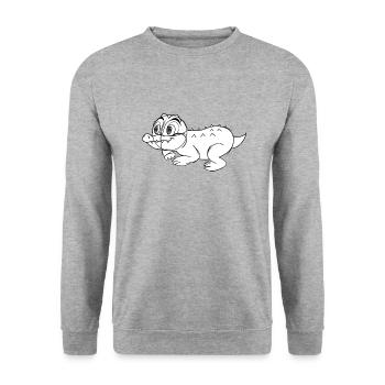 bébé crocodile - Sweat-shirt Unisexe - gris chiné - Devant - Alina (178cm) & Michal (187cm)
