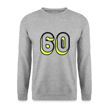 60. 60 YEARS. 60TH ANNIVERSARY. ANNIVERSARY 60 YEARS - Unisex Sweatshirt - salt & pepper - Front - Alina (178cm) & Michal (187cm)