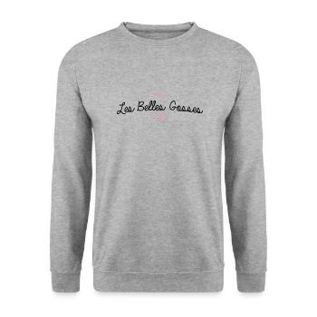 T-shirt EVJF "Les Belles gosses" - Sweat-shirt Unisexe - gris chiné - Devant - Alina (178cm) & Michal (187cm)