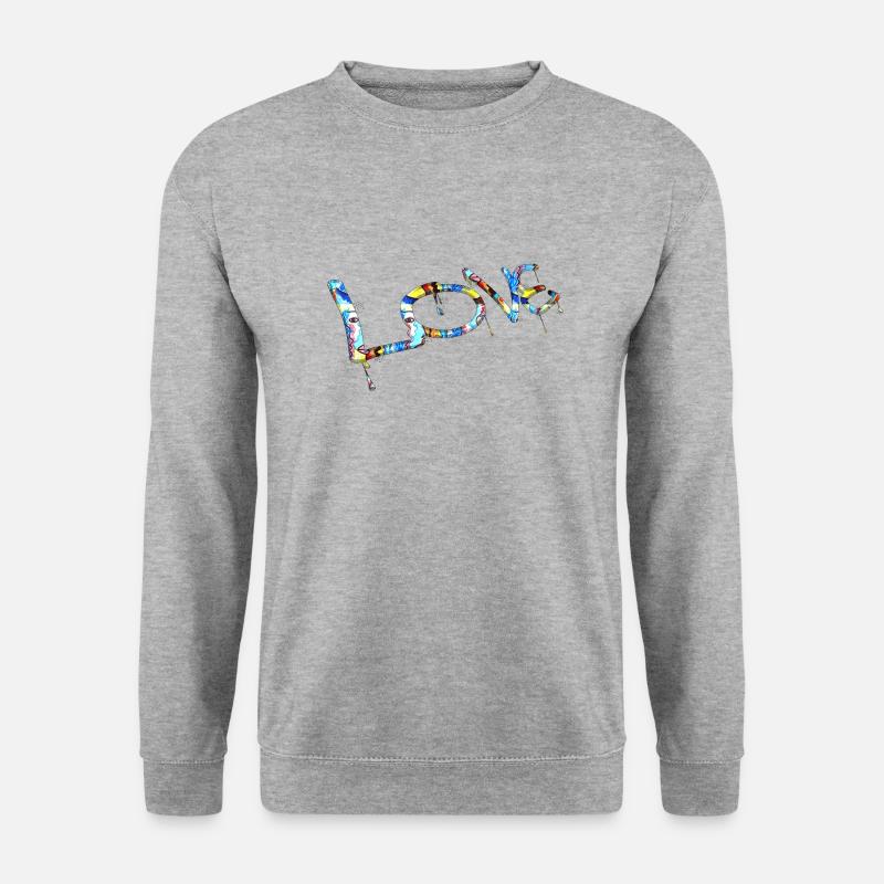 Graffiti-Stil Splash Hip-Hop-Farben Maler Liebe - Unisex Pullover - Weißgrau meliert