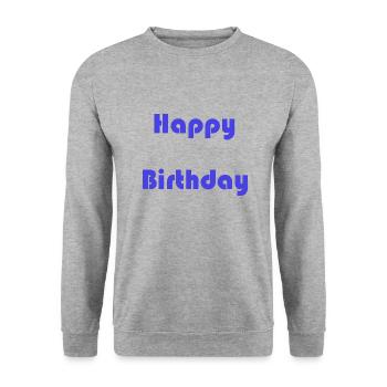 ALLES GUTE ZUM GEBURTSTAG. ALLES GUTE ZUM GEBURTSTAG. JAHRESTAG. - Unisex Pullover - Weißgrau meliert - Vorne - Alina (178cm) & Michal (187cm)