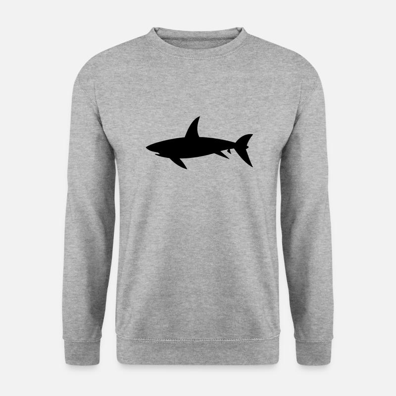 Hai - Unisex Pullover - Weißgrau meliert