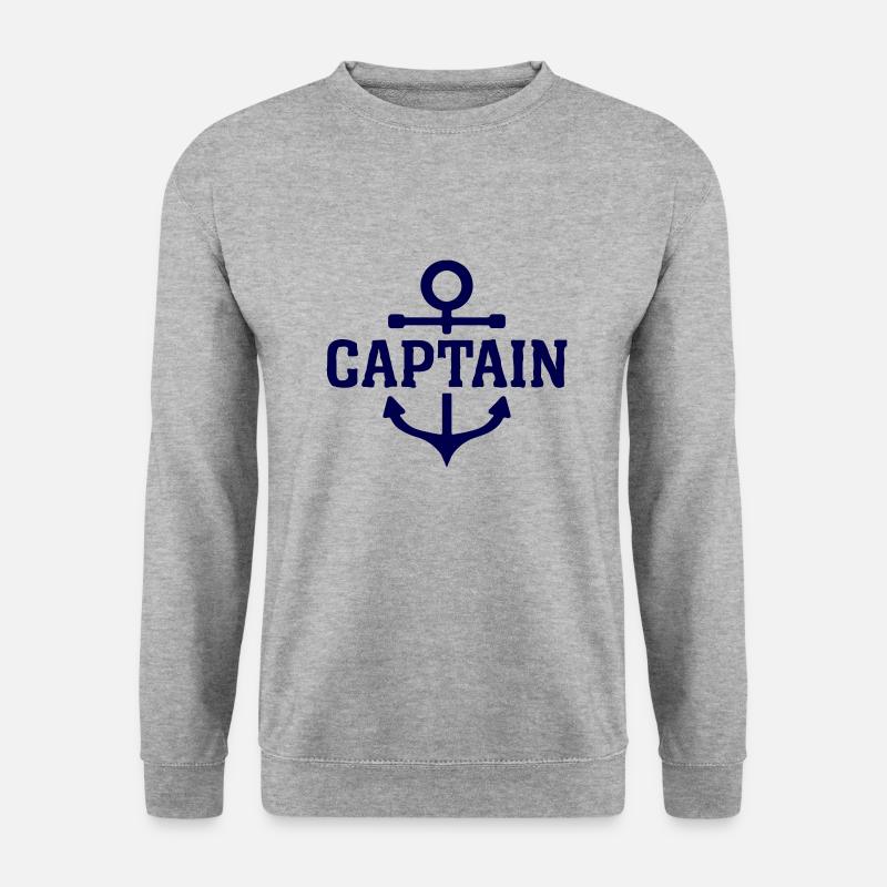 Captain - Unisex Pullover - Weißgrau meliert