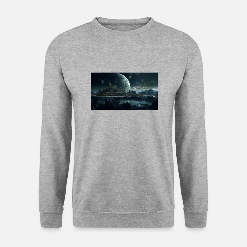 Planet Collide - Unisex Pullover - Weißgrau meliert