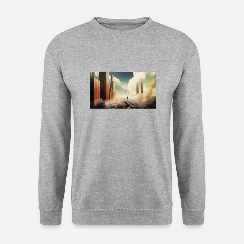 Skyline from heaven - Unisex Pullover - Weißgrau meliert